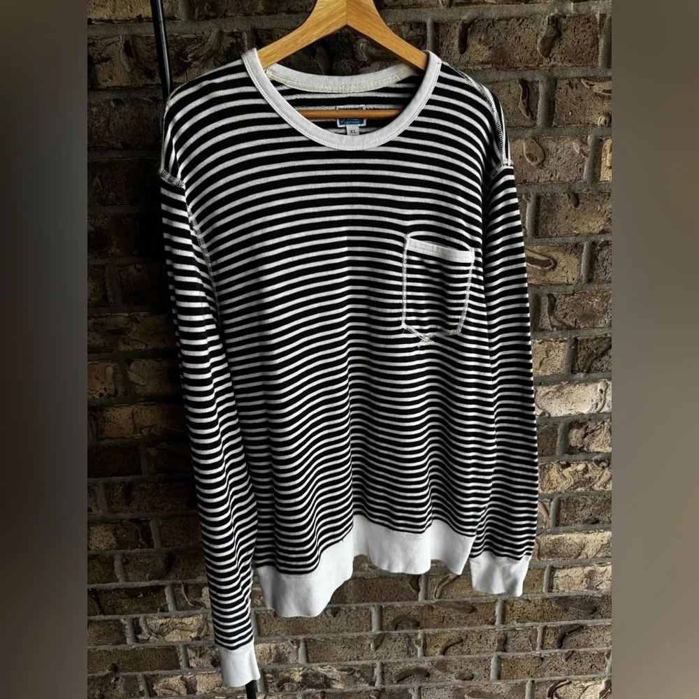 J.Crew Lightweight Sunfaded French Terry Sweatshirt in Stripe Size XL